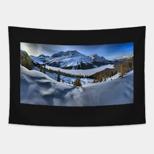 Peyto Lake Winter Panorama Tapestry