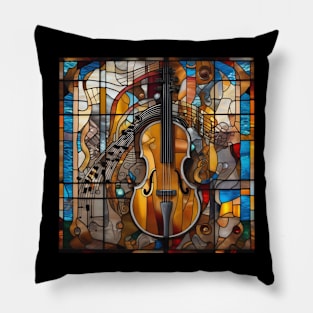 Musical Symbols In A Stained Glass Window Pillow