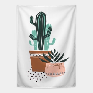 Cactuses and zebra plant Tapestry