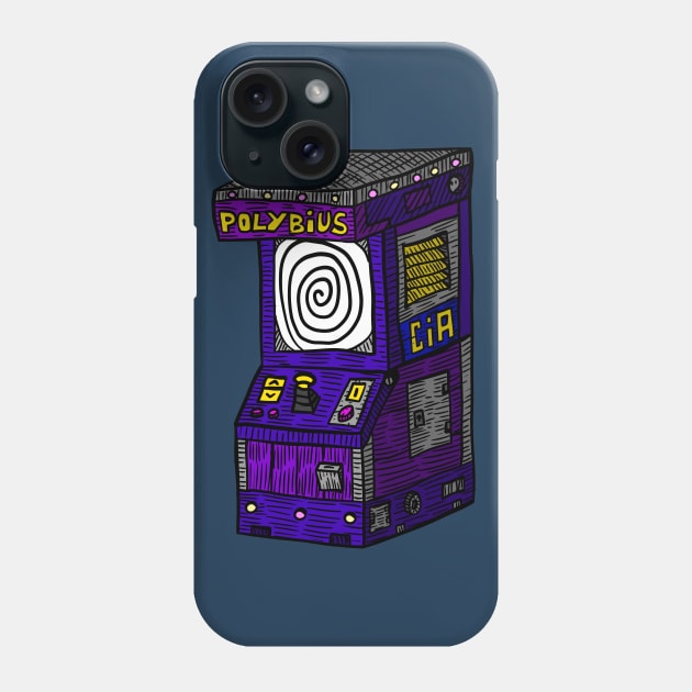 polybius, retro gaming myth. CIA cartoon. Phone Case by JJadx