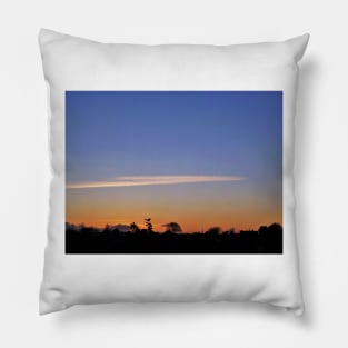 Orange and Blue sunset Pillow