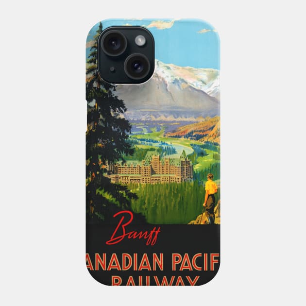 Vintage Travel Poster Banff Canadian Pacific Railway Phone Case by vintagetreasure