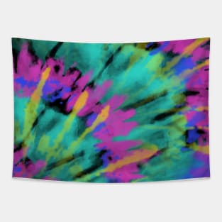 Tie Dye Sunburst Disco Pink Green Blue Tapestry