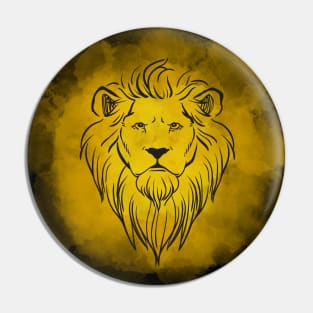 Yellow lion head Pin