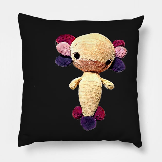 Cute axolotl to cuddle Pillow by Shadowbyte91