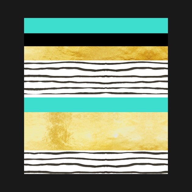 Turquoise gold black abstract watercolor design by dreamingmind