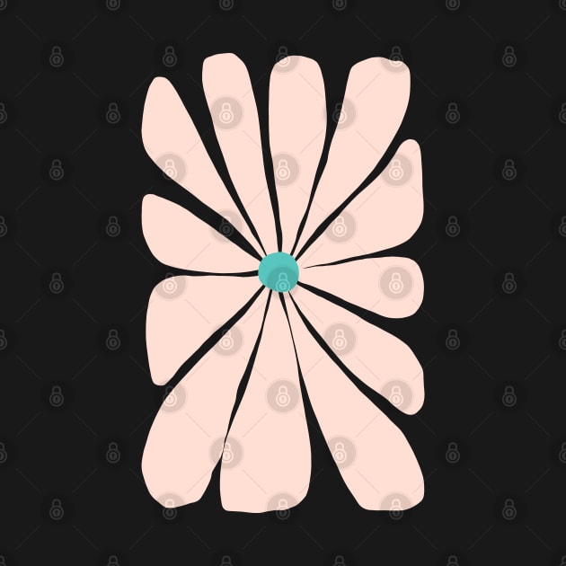 Pink, Teal Modern Flower by tramasdesign