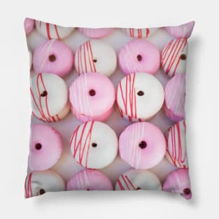 Pink and White Frosted Donut Pillow