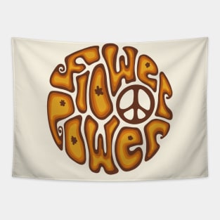 Flower Power Word Art Tapestry