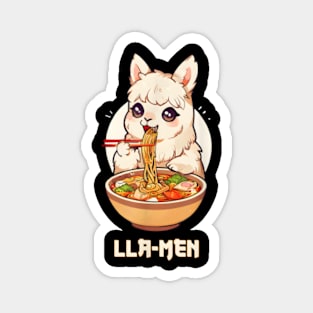 Llamen Cute Llama Eating Ramen Magnet