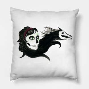 Intertwined Day of the Dead Spirits Pillow