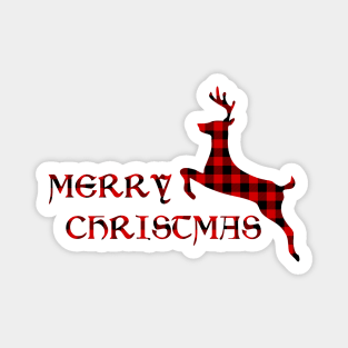 Christmas Deer - Lumberjack Tartan Pattern Magnet