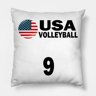 USA Volleyball #9 T-shirt Design Pillow