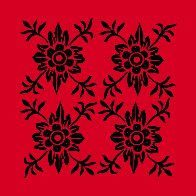 Black Floral Pattern by TheDaintyTaurus