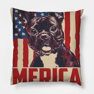 French Bulldog Merica 4th Of July Pillow