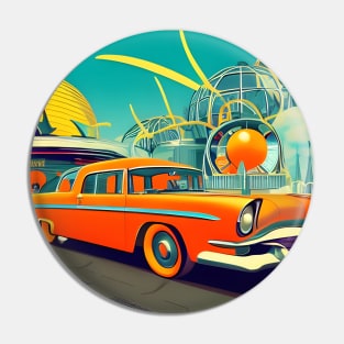 Classic 50's car futuristic Pin