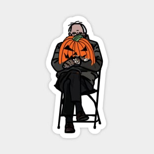 Bernie Sanders with Halloween Horror Pumpkin Magnet