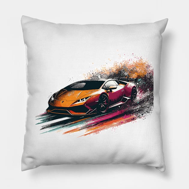 Lamborghini huracan Pillow by Vehicles-Art
