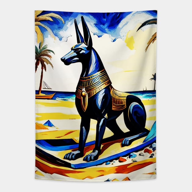 Anubis At The Beach 105 Tapestry by Korey Watkins