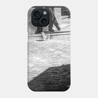 Busker in Black and White. Phone Case