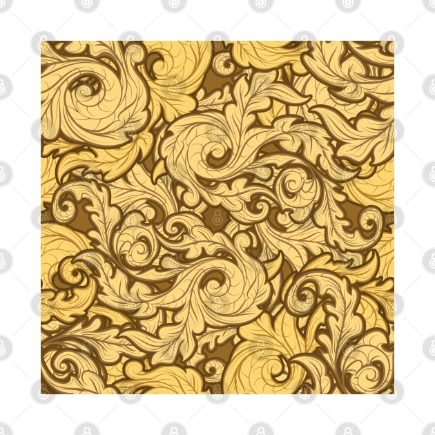 Golden Leaves Pattern by devaleta