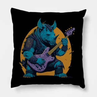 Rhino playing the guitar Pillow