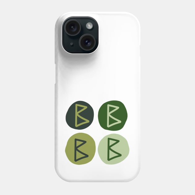 Berkana in Green (Runes and Colors) Phone Case by El Onix