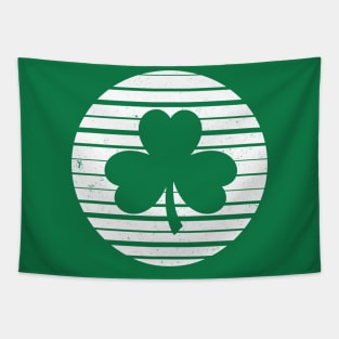 Vintage Shamrock Silhouette - White - St. Patricks Day Tapestry