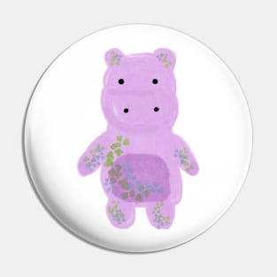 Flower hippo Pin