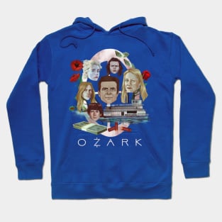 Ozark Blue Cat Lodge Sign Pullover Hoodie