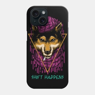 Shift Happens Smoking Wolf Design Phone Case