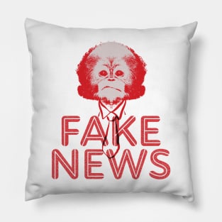 Fake News Monkey Pillow