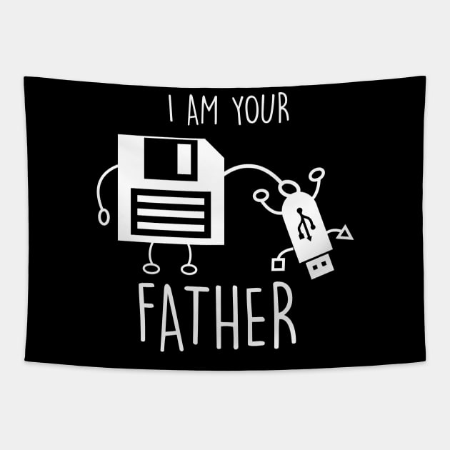 Cute & Funny USB Floppy Disk I Am Your Father Pun Tapestry by theperfectpresents