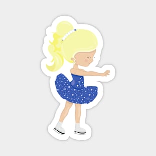 Figure Skating, Ice Skating Girl, Blonde Hair Magnet