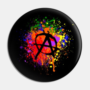 Paint Splatter Anarchy Symbol Pin