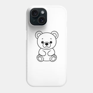 Cute Baby Bear Animal Outline Phone Case