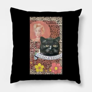 gato negro Pillow