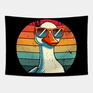 Silly Goose in Sunglasses Pun Meme Pool Funny Goose Tapestry