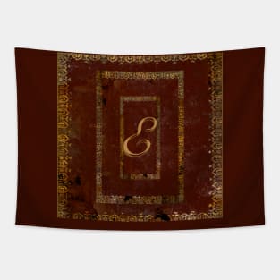 Grunge Leather Look Book Cover Personalised Initial E Tapestry