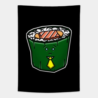 Cute Japanese Sushi Roll with a Yellow Neck Tie Gift - Sushi Tapestry