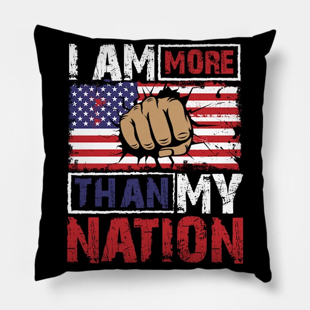 Anti Patriotism Design USA Pillow by Qwerdenker Music Merch