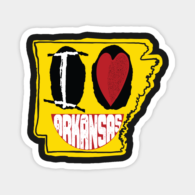 I Love Arkansas Smiling Happy Face Magnet by pelagio