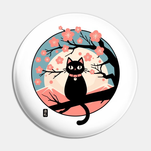 Sakura Black Cat Pin by FanArts