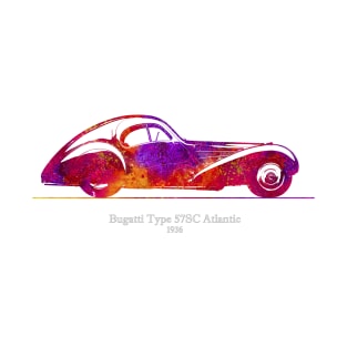 Bugatti Type 57 SC Atlantic 1936 - Colorful 02 T-Shirt