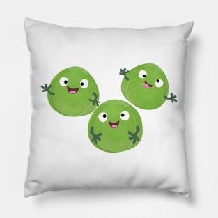 Funny Brussels sprouts vegetables cartoon Pillow