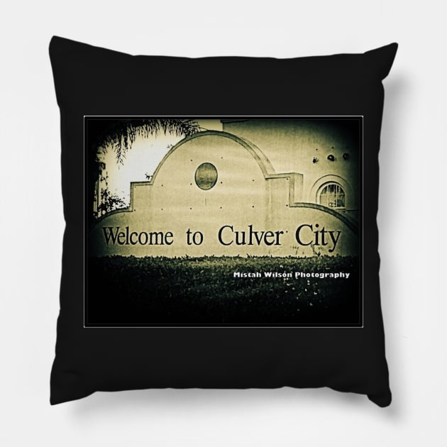 Welcome to Culver City Landmark1 Culver City California by Mistah Wilson Photography Pillow by MistahWilson