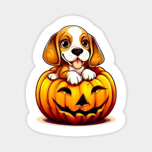 Beagle Dog inside Pumpkin #2 Magnet