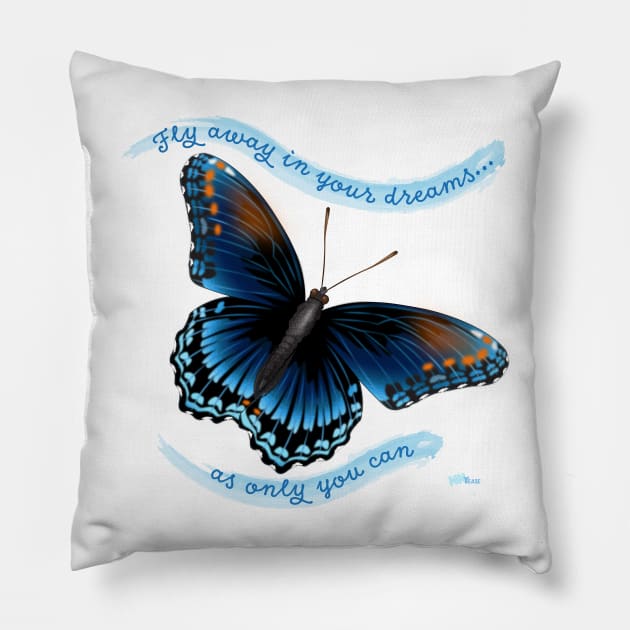 Black Monarch Butterfly Pillow by NN Tease