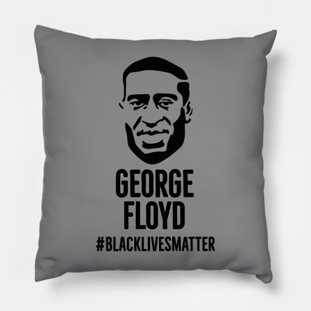 George Floyd portret Black Lives Matter ant racism protest Pillow by LaundryFactory