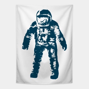 Blue Vector Illustration of Astronaut Spaceman Tapestry